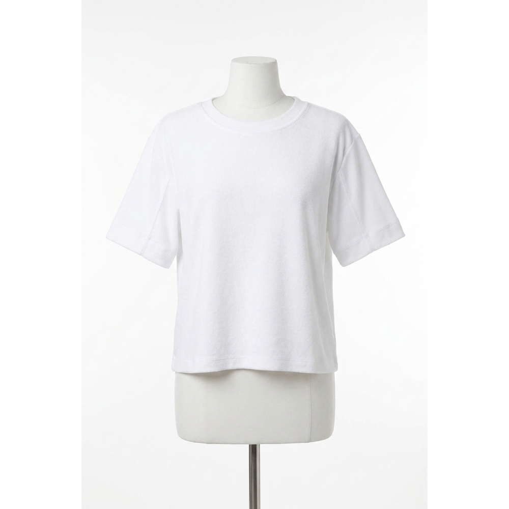 NEW STATESIDE terry short sleeve top in white